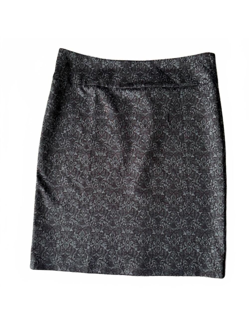 Margaret M Canada Skirt Large Gray Red Office Work City Chic Classic Designer